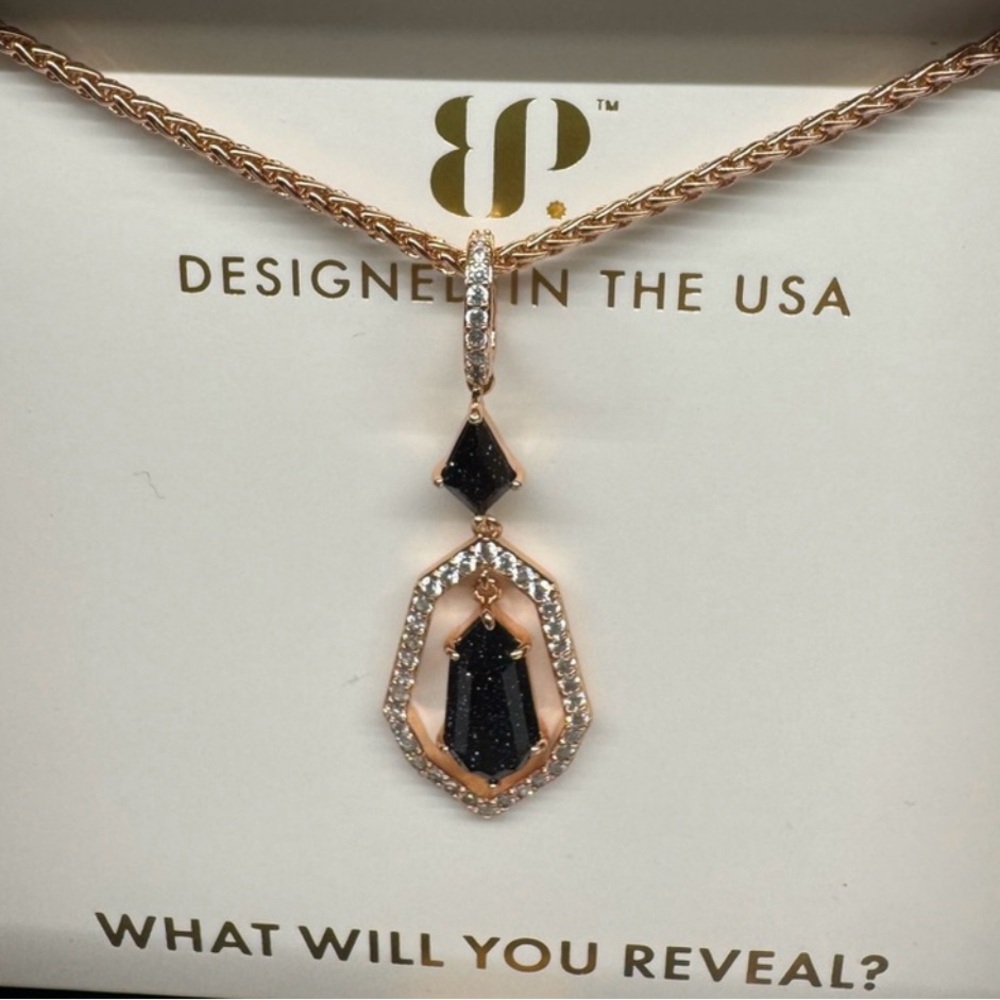 BP Black and Rose Gold Untamed Pendant Necklace